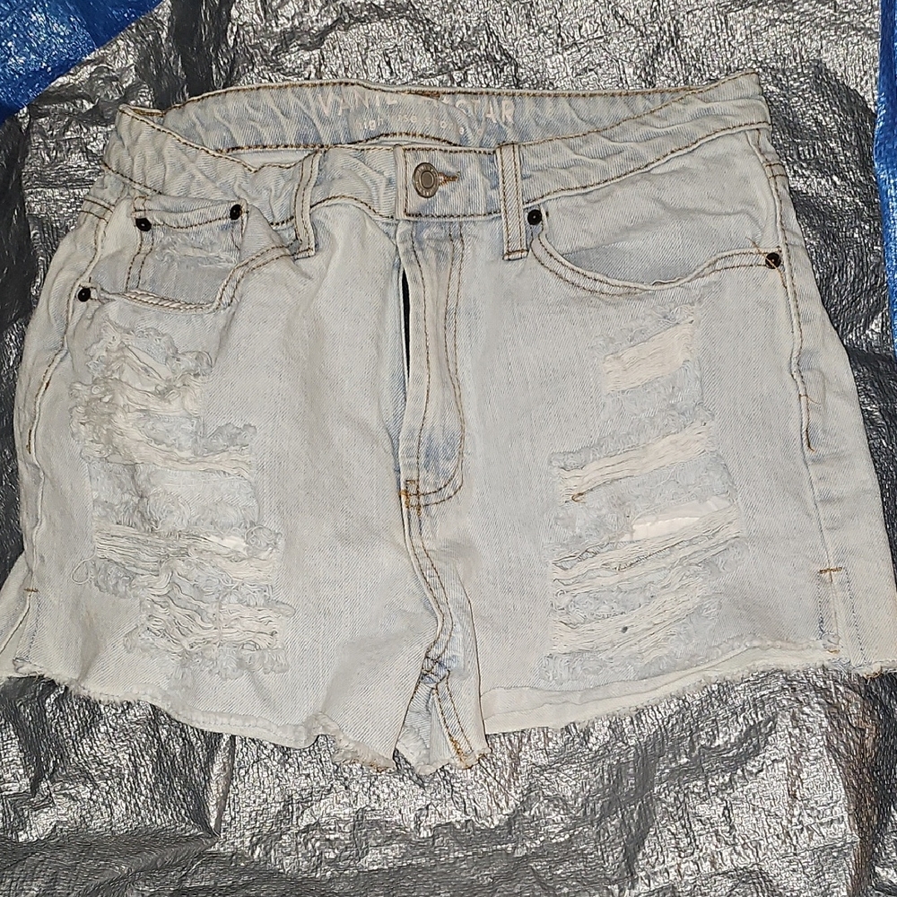 Vanilla Star Blue Jean Shorts Distressed High-Waisted